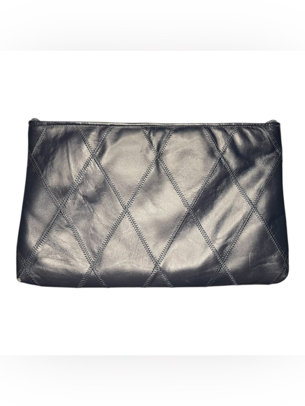 Vintage Leather Patchwork Clutch - Picture 2 of 5